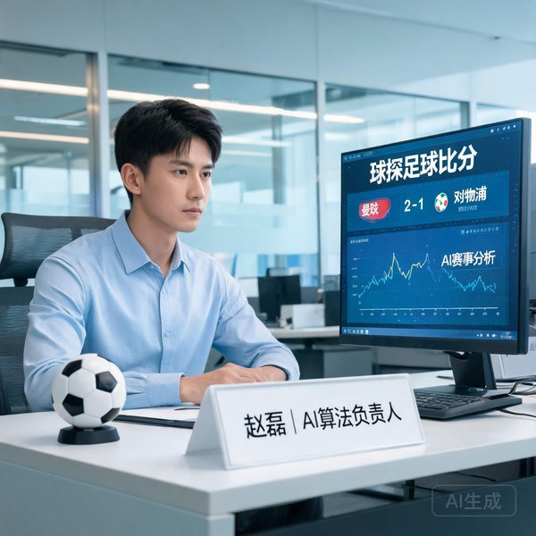 球探足球比分AI算法负责人赵磊，一位28岁左右的年轻技术专家